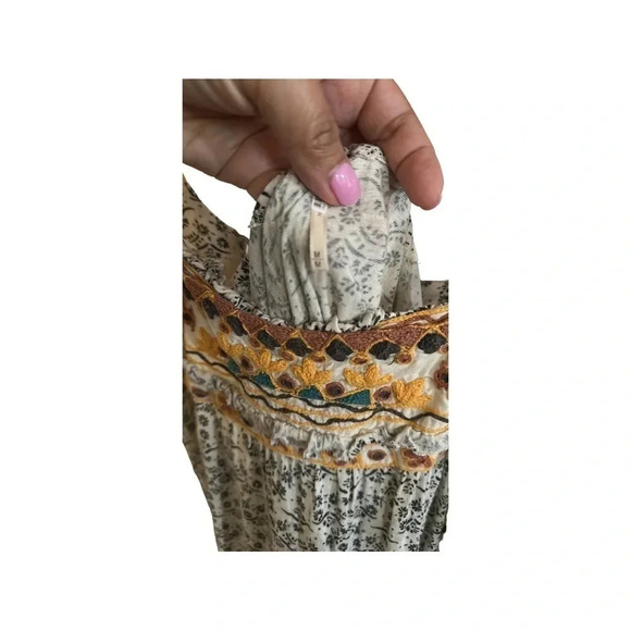 Free People Boarderline Tank Dress Linen Blend Ivory Size Medium - Picture 8 of 11